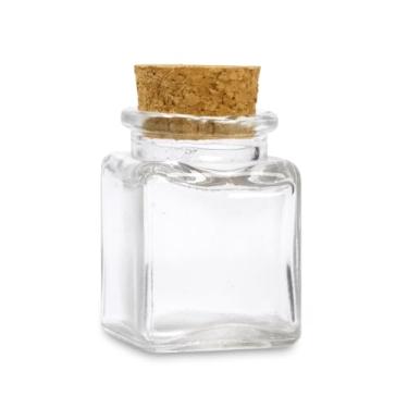 Imagem de Kit Pote De Vidro Para Lembrancinha 40ml Com Rolha De Cortiça Frasco Potinho Pequeno Para Festa(Modelo 2 18Und)