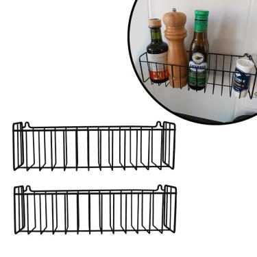 Imagem de Kit 2 Cesto Fruteira de Parede 30x9cm Aramado para Cozinha Banheiro Lavanderia Organização Multiuso N1