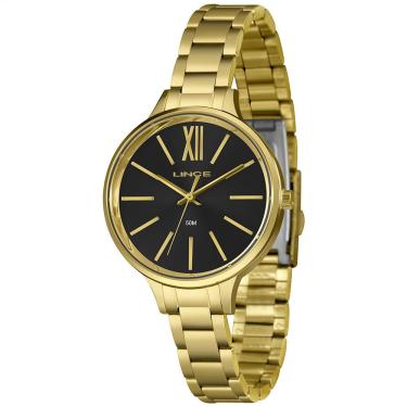 Imagem de Relógio Lince Feminino Analógico Preto Dourado Lrgh192l38 P3kx