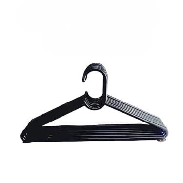 Imagem de Cabide de Roupa Tradicional Redondo Adulto Plástico Preto kit com 50 peças