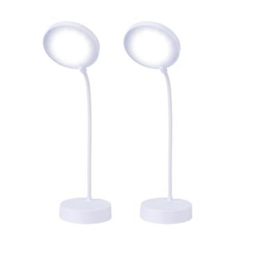 Imagem de Kit 4 Luminária de Mesa Abajur Led Dobrável 3 Tons de luz suporte articulado Recarregável USB(2 pçs)
