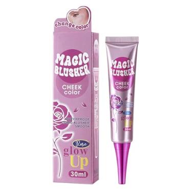 Imagem de Blush Líquido para Bochechas - Creme de Blush Natural com Mudança de Cor, Resistente à Água e Duração Prolongada | Produtos de Beleza para Iluminação Sob os Olhos, Contorno Facial e Pele Madura