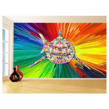 Imagem de Papel De Parede Animais Pop Art Tubarão Cores 3,5M Pxa547 - Você Decor