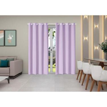 Imagem de Cortina Oxford 2,80M X 2,30M Sala Quarto Janela Lilás - Mercado Bordad