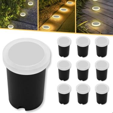 Imagem de Kit 10 Spot Embutido De Chão Balizador Redondo Led 1w 3000k