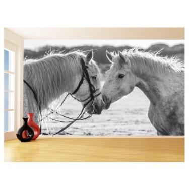 Imagem de Papel De Parede Animais Casal Cavalos Fazenda 3,5M Anm328 - Você Decor
