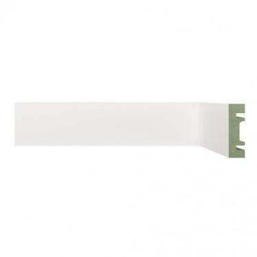 Imagem de Kit Rodapé de MDF 15 Barras Lisas de 5cm x 2,40m Rende 36 Metros Moldufama Branco