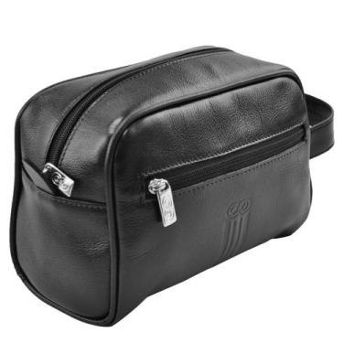 Imagem de Necessaire AMETISTA em Couro Galvani, Preto