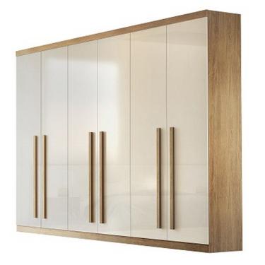 Imagem de Guarda Roupa Casal 6 Portas E 6 Gavetas Imbuia/off Whit
