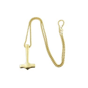 Imagem de Colar viking nórdico celta Thor Hammer Mjolnir colar amuleto sorte runa escandinava colares masculinos corrente joia, Aço inoxidável, Sem Pedra Preciosa