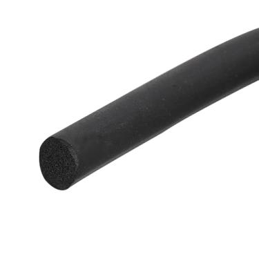 Imagem de METALLIXITY Tira de vedação de borracha de esponja (11,48 pés x 1 cm L), vedação sólida redonda à prova d'água - para móveis domésticos, barcos e carros, preta