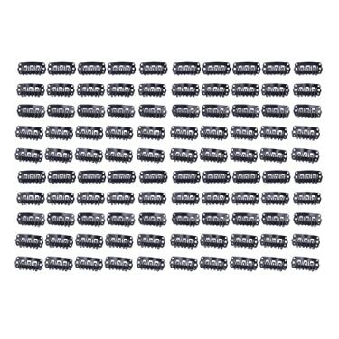 Imagem de Clipes de peruca em forma de U de 2,3 cm, 100 peças de clipes de pente de pressão de aço inoxidável ABS para extensão de cabelo e tranças de peruca - Acessórios de cabelo preto