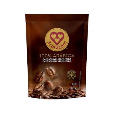Imagem de Café Solúvel 3 Corações Liofilizado 100% Arábica Refil 40g