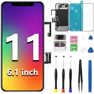 Imagem de Substituição de tela para iPhone 11 com alto-falante 3D Touch LCD Screen Display digitalizador conjunto completo sensor de proximidade e kits de ferramentas de reparo A2111 A2223 A2221 6,1 polegadas