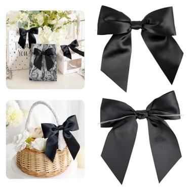 Imagem de AIMUDI Laços De Cetim Preto 14 Cm Para Embrulhos Presentes, Convites, Cestas, Guirlandas E Artesanato, 24 Peças