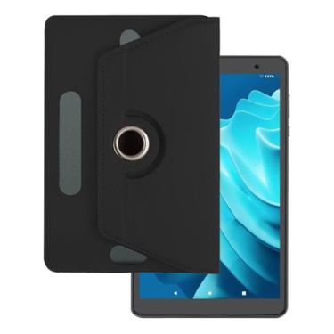 Imagem de Capa Giratória Compatível Com Tablet Pritom 8 Polegadas Cor Preto - No