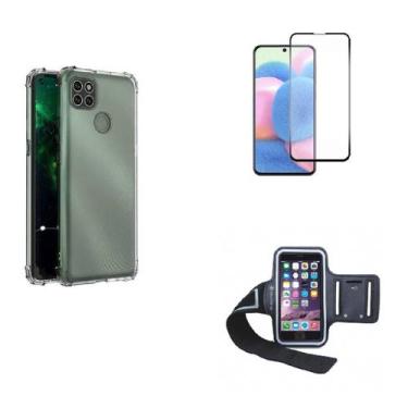 Imagem de Kit Braçadeira Moto G9 Power + Capa + Película De Vidro 3D - Motorola