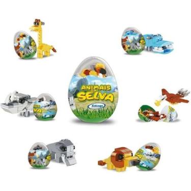 Imagem de Brinquedo Ovo Surpresa Blocos De Montar Animais Da Selva - Xalingo