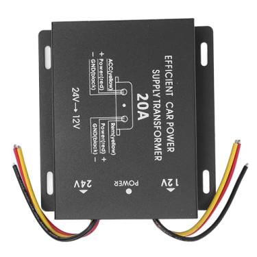 Imagem de aqxreight Conversor de Fonte de Alimentação de Carro de 24V a 12V DC Conversor de Fonte de Alimentação Volt de 12V de Energia para Veículos Com Sobrecarga de Guarda de Curto -circuito para (20a)