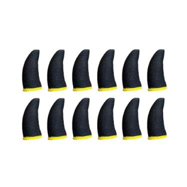 Imagem de 12 Unidades de Luva de Dedo Anti-Suor Para Celular Jogos FPS Free Fire Pubg Mobile Call Of Duty(12 AMARELO)