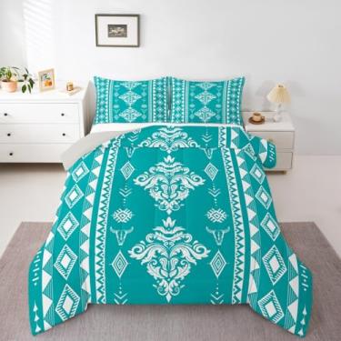 Imagem de Erosebridal Conjunto de cama solteiro asteca boêmio para casa, damasco ocidental, conjunto de edredom para adolescentes, meninos, meninas, homens, mulheres, vintage, estilo barroco vitoriano, colcha
