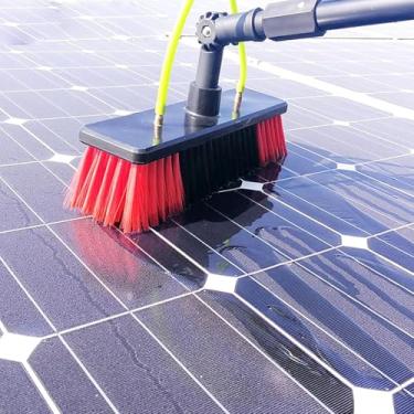 Imagem de Limpeza De Janelas Pólo Alimentado Por Água Escova Telescópica Extensível Limpador Telhado De Conservatório Adequado Para Limpeza De Painel Fotovoltaico Caminhões Janelas, 30cm Brush Head, 9m Rod