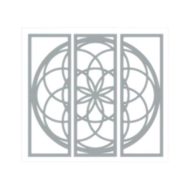 Imagem de Quadro Decorativo Cinza Mdf Mandala Linear 40X20Cm