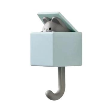Imagem de Ganchos De Parede Em Formato De Gato De Desenho Animado, Porta-chaves,