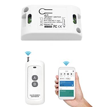 Imagem de RODOT Interruptor Inteligente Wi-Fi Tuya Light, Temporizador De Automação Residencial, Funciona Com Aplicativo Life, Alexa E Google Assistant, Controle Remoto Compatível 433 Mhz