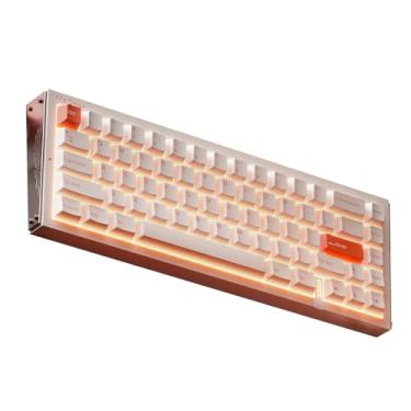 Imagem de MelGeek Teclado com fio REAL67, teclado para jogos com RGB, interruptores magnéticos especiais, gatilho rápido, troca a quente, toque de pressão e acionamento ajustável, on-line HIVE personalizado