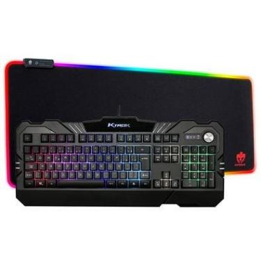Imagem de Teclado e Mousepad Ktrok Semi Mecânico, USB, ABNT2, LED RGB, 70x30