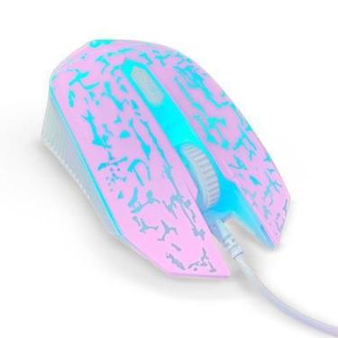 Imagem de Mouse Gamer Evolut Rosa Com Fio Exclusiva Iluminação RGB