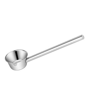 Imagem de Generic Concha de água de aço inoxidável, colher de água, multiuso, cabo longo, colher de sopa, de mingau de metal para enxágue de banho, 14cm X 45cm Handle
