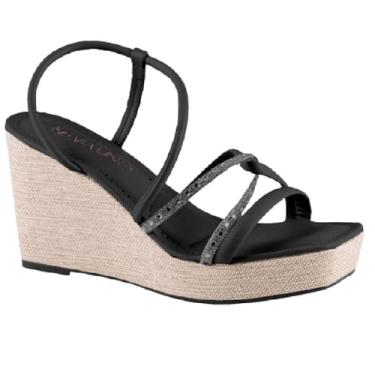 Imagem de Sandalia Via Uno Plataforma Tiras Brilho Ref 608045ssavv Preto/onix/preto 037