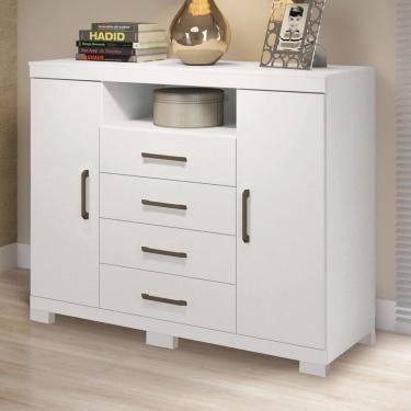 Imagem de Cômoda Havana Master 2 Portas 4 Gavetas Branco 30994 - Santos Andirá