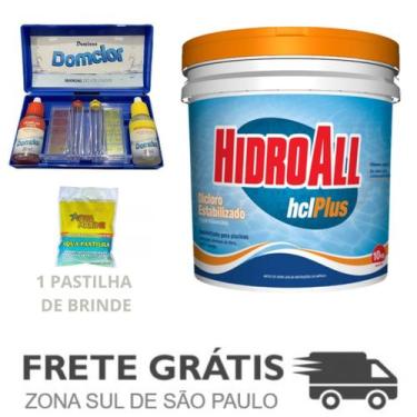 Imagem de Kit Dicloro HidroAll 10 Kg + Estojo + 1 Pastilhas 200Gr
