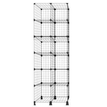 Imagem de Estante Prateleira 12 Nichos Aramada 1,90x0,60x0,30mt Preto