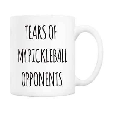 Imagem de 5Aup Caneca de cerâmica Tears of My Pickleball Opponents – Engraçada ideal para jogadores, papai e amigos – xícara para o dia dos pais, dia das mães e feriados – caneca de café de 325 ml para amantes