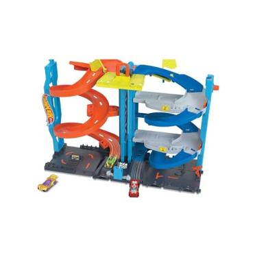 Imagem de Hot Wheels City Pista de Brinquedo Torre de Corridas com Altura Dupla para crianças a p...
