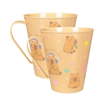 Imagem de Kit Caneca Infantil Lembrancinha Festa Infantil 360ml Capivara Personagens (2)