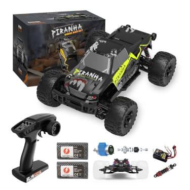 Imagem de Seveat 1:10 Scale Brushless Fast RC Car for Adults – 60+ KPH High Speed 4WD Remote Control Monster Truck, All-Terrain RC Cars Off-Road with Dual 1500mAh Li-ion Batteries, 2.4GHz (Black)