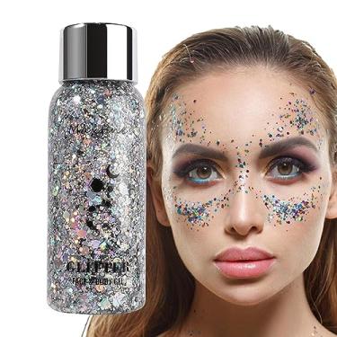 Imagem de Iluminador Líquido,Body Glitter Gel Face Glitter para Corpo, Rosto, Olhos, Cabelos, Unhas | lantejoulas líquida grossa holográfica longa duração para maquiagem sombra cabelo unha Pinnkl