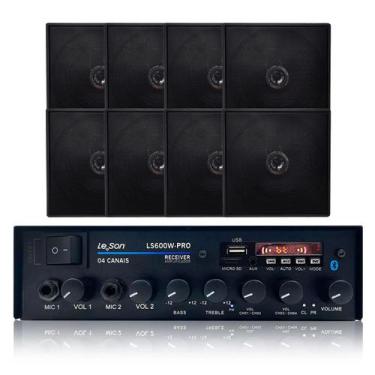 Imagem de Amplificador De Som Loja Casa Ls600w + 8 Caixa De Som Teto - Le Son