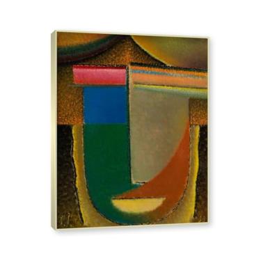 Imagem de NHLDZYH Moldura champanhe. Alexej von Jawlensky, impressão clássica, (cabeça abstrata de África), decoração de parede para cozinha, quarto. 60x80cm