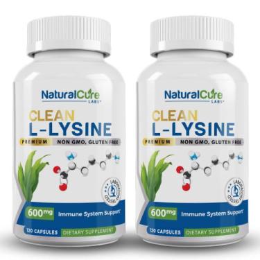 Imagem de Suplemento Natural Cure Labs Clean L-Lisina 600 mg 120 cápsulas