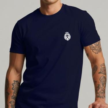 Imagem de Camiseta Masculina Leão Minimalista Coroa  Estilo Streetwear Casual 10