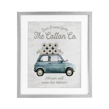 Imagem de Stupell Industries Papel higiênico de algodão impressão emoldurada cinza design sob vidro por Lettered and Lined, 40,6 x 33,5 cm