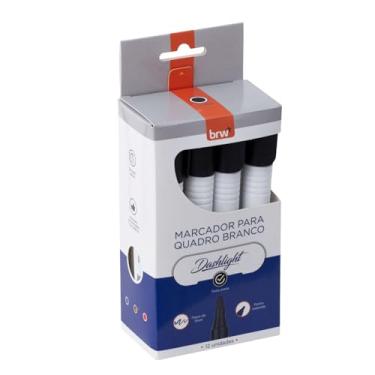 Imagem de Pincel para Quadro Branco, Dashligth, Preto, Pacote com 12, BRW