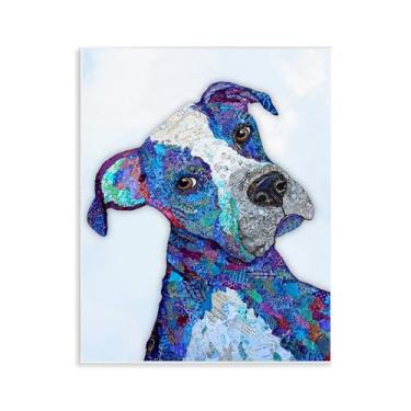 Imagem de Stupell Industries Desenho artístico de placa de parede Loverboy Dog Retrato por Lisa Morales, 14 x 11