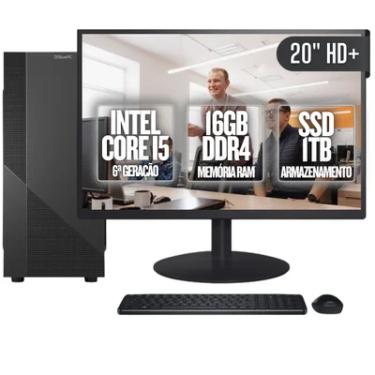 Imagem de Computador Completo Bluepc Task Intel Core i5 6ª Geração 16gb Ddr4 SSD 1TB Monitor 20"  - Cdbp-ta012